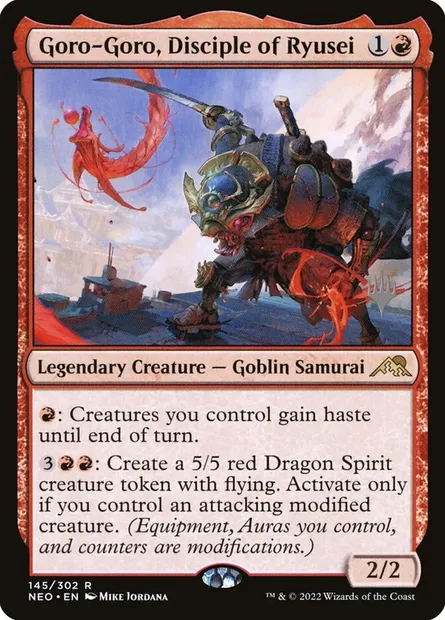 Goro-Goro, disciple de Ryusei, carte Magic PNEO 145p — extension Kamigawa: Neon Dynasty Promos