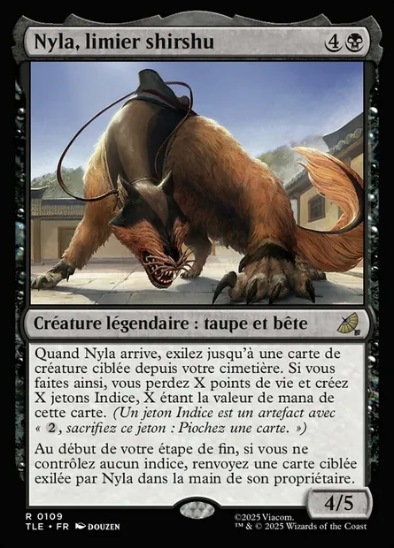 Nyla, limier shirshu, carte Magic TLE 109 — extension Avatar: The Last Airbender Eternal