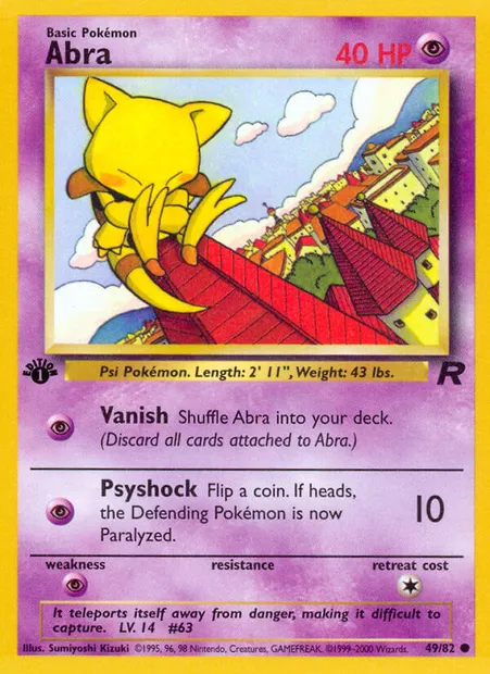 Abra, Pokémon card TR 49 — Team Rocket set