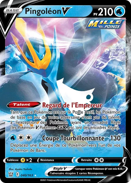Pingoléon V, carte Pokémon BST 40 — extension Styles de combat