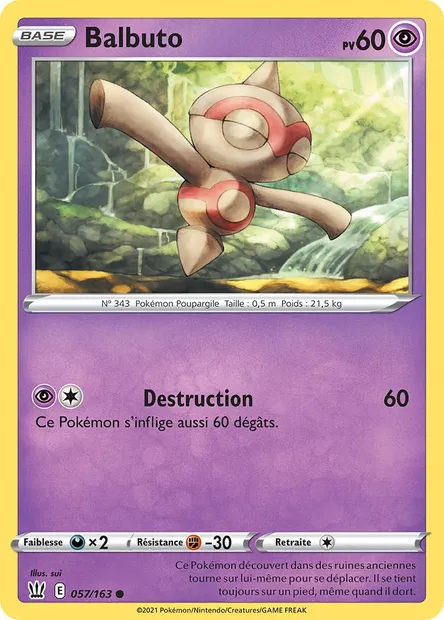 Balbuto, carte Pokémon BST 57 — extension Styles de combat