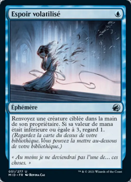Espoir volatilisé, carte Magic MID 51 — extension Innistrad : chasse de minuit