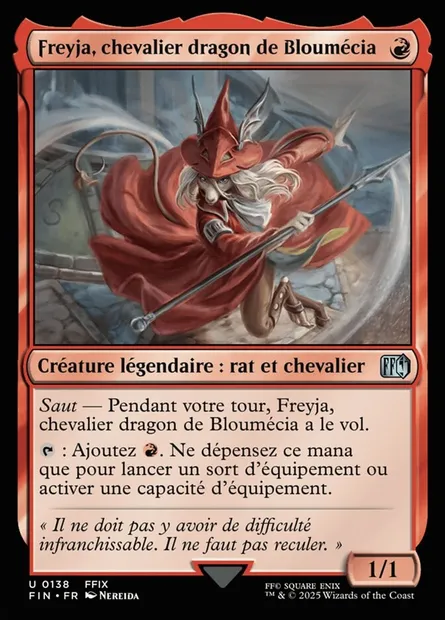 Freyja, chevalier dragon de Bloumécia, carte Magic FIN 138 — extension Final Fantasy