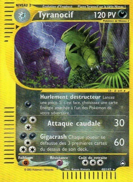 Tyranocif, carte Pokémon AQ 40 — extension Aquapolis