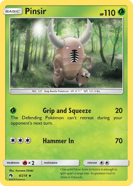Pinsir, Pokémon card LOT 4 — Lost Thunder set