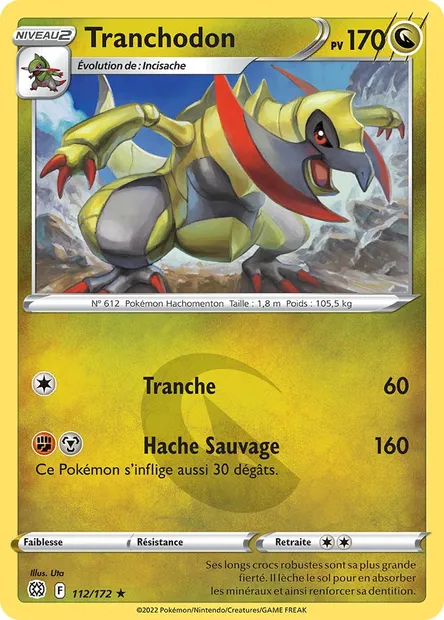 Tranchodon, carte Pokémon BRS 112 — extension Stars Étincelantes