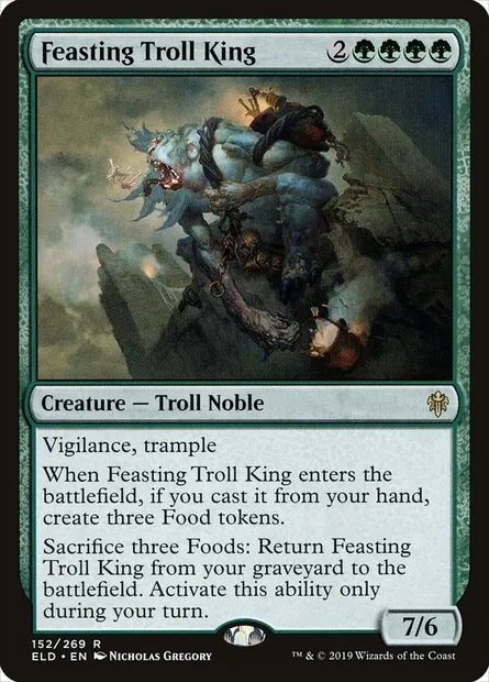 Feasting Troll King, Magic card ELD 152 — Throne of Eldraine set