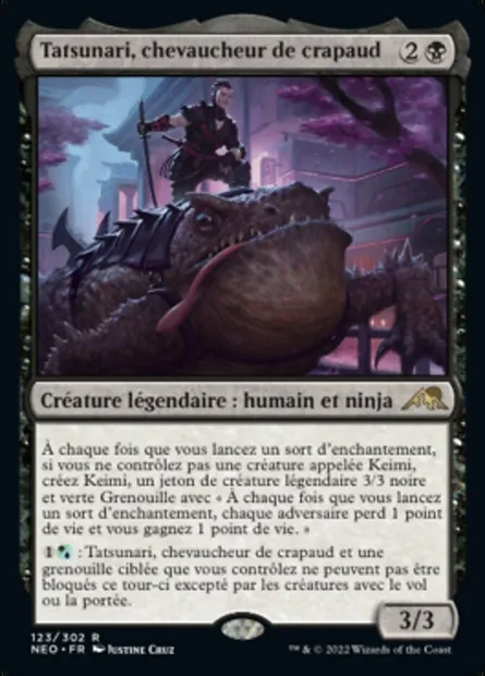 Tatsunari, chevaucheur de crapaud, carte Magic NEO 123 — extension Kamigawa: La Dynastie Néon