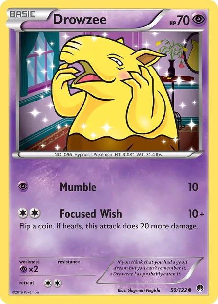 Drowzee, Pokémon card BKP 50 — BREAKpoint set