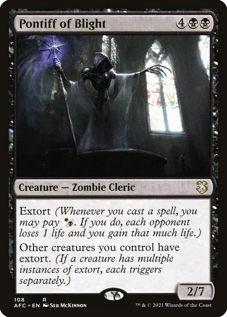 Pontiff of Blight, Magic card AFC 108 — Forgotten Realms Commander set