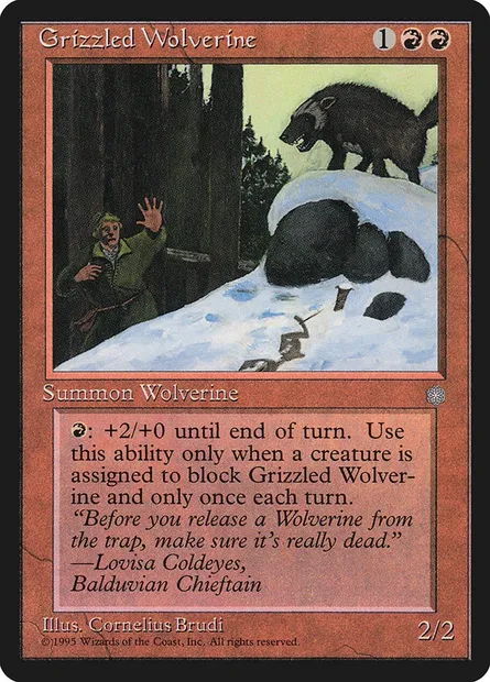 Grizzled Wolverine, Magic card ICE 192 — Ice Age set
