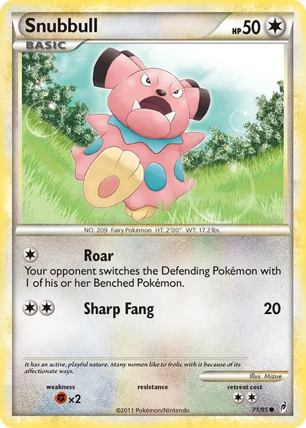 Snubbull, Pokémon card CL 71 — Call of Legends set