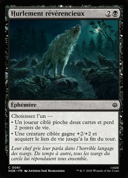 Hurlement révérencieux, carte Magic HOB 81 — extension The Hobbit