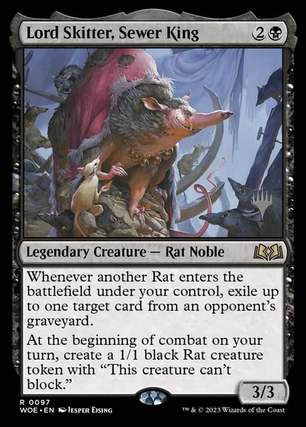 Lord Skitter, Sewer King, Magic card PWOE 97p — Wilds of Eldraine Promos set