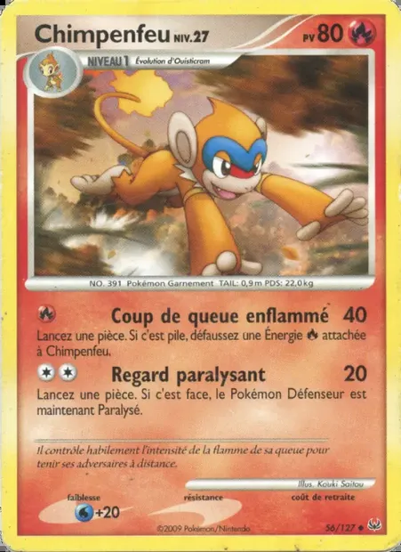 Chimpenfeu, carte Pokémon PL 56 — extension Platine