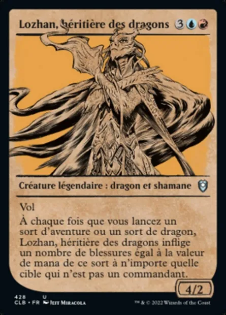 Lozhan, héritière des dragons, carte Magic CLB 428 — extension Commander Légendes : la bataille de la Porte de Baldur