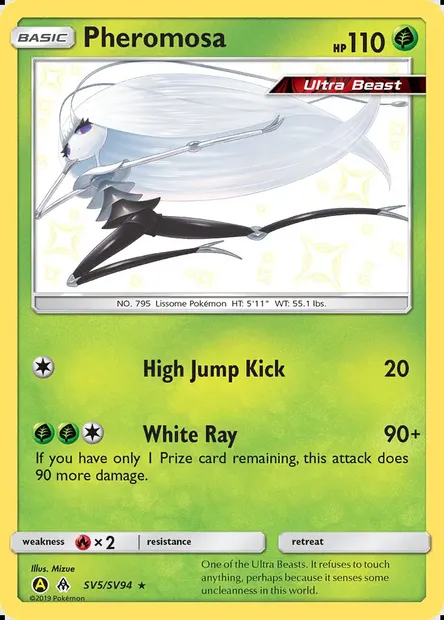 Pheromosa, Pokémon card SMA SV5 — Hidden Fates Shiny Vault set