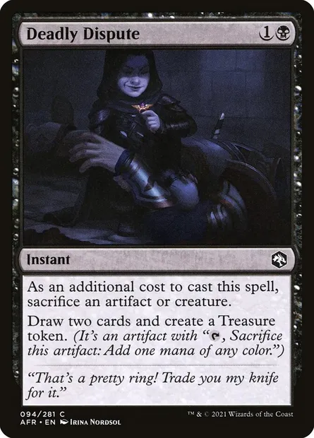 Deadly Dispute, Magic card AFR 94 — Adventures in the Forgotten Realms set