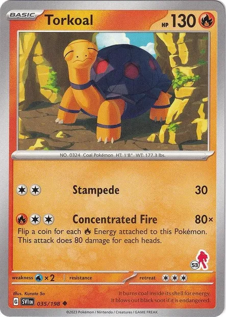 Chartor, carte Pokémon BA24 035-53 — extension Battle Academy 2024