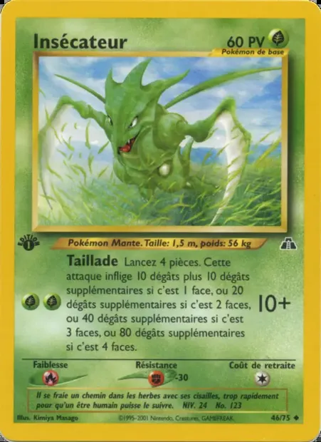 Insécateur, carte Pokémon ND 46 — extension Neo Discovery