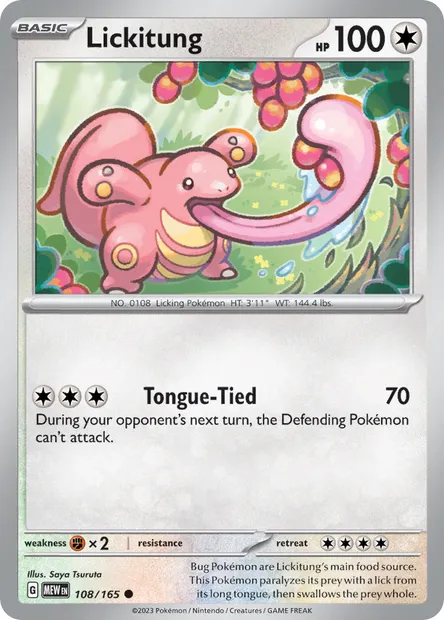 Lickitung, Pokémon card MEW 108 — 151 set