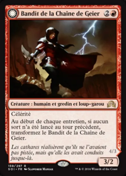 Bandit de la Chaîne de Geier // Alpha de la meute Vildin, carte Magic SOI 159 — extension Ténèbres sur Innistrad