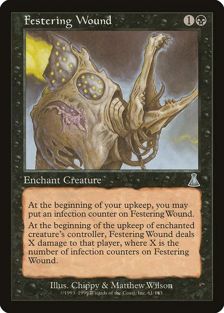 Blessure Suppurante, carte Magic UDS 61 — extension Destinée d'Urza