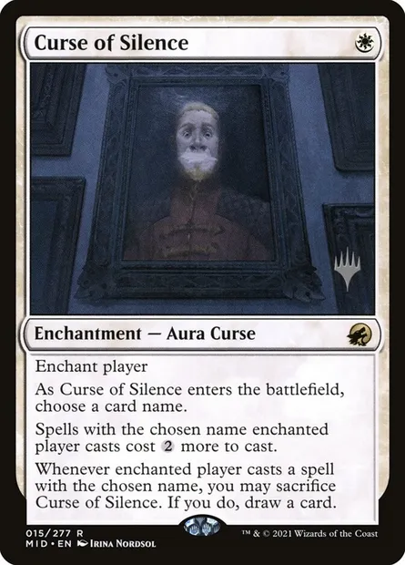 Malédiction de silence, carte Magic PMID 15p — extension Innistrad: Midnight Hunt Promos