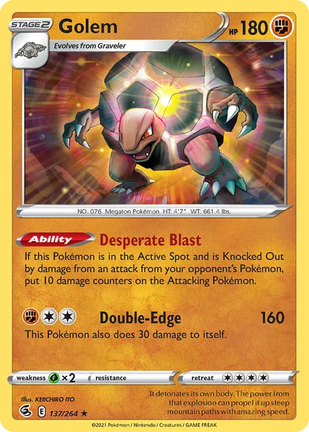 Golem, Pokémon card FST 137 — Fusion Strike set