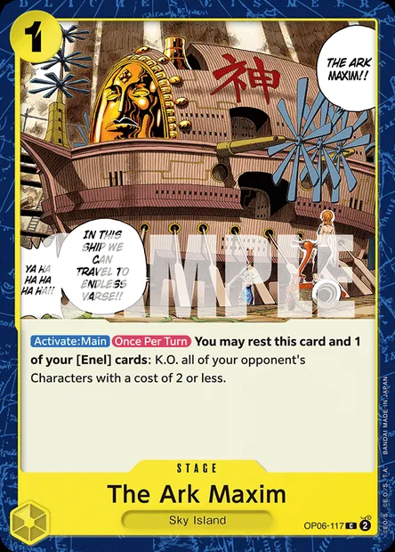 The Ark Maxim, One Piece card OP06-117 — WINGS OF THE CAPTAIN set