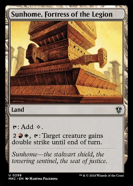 Sunhome, Fortress of the Legion, Magic card MKC 298 — Murders at Karlov Manor Commander set