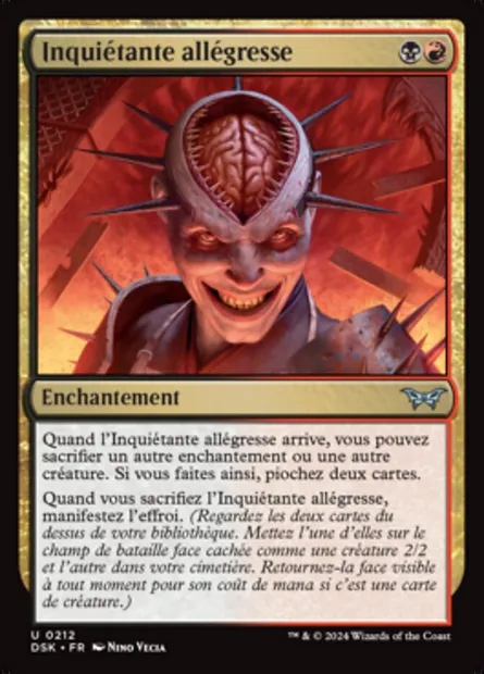 Inquiétante allégresse, carte Magic DSK 212 — extension Duskmourn: House of Horror