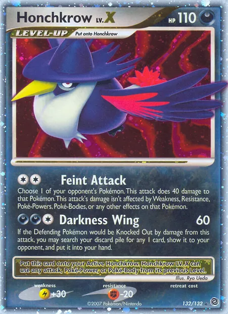 Honchkrow, Pokémon card SW 132 — Secret Wonders set