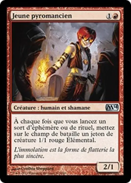 Jeune pyromancien, carte Magic M14 163 — extension Magic 2014