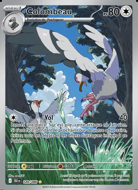 Colombeau, carte Pokémon BLK 149 — extension Foudre Noire