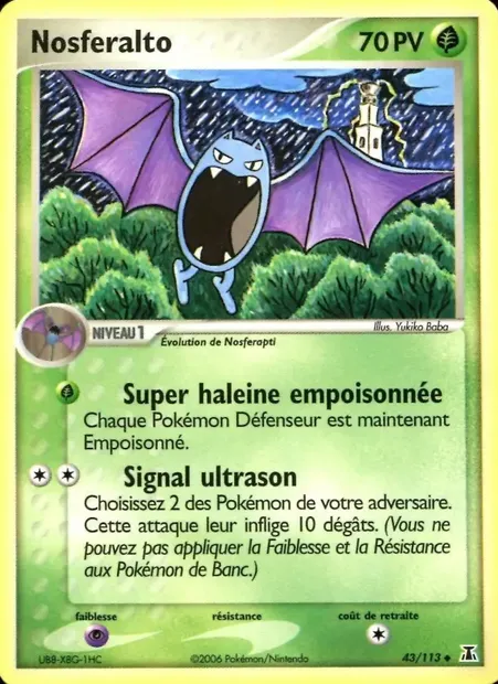 Nosferalto, carte Pokémon DS 43 — extension EX Espèces Delta