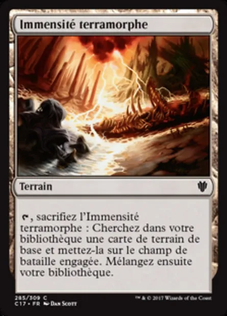 Immensité terramorphe, carte Magic C17 285 — extension Commander 2017