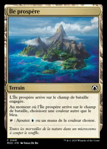 Île prospère, carte Magic MOC 441 — extension March of the Machine Commander