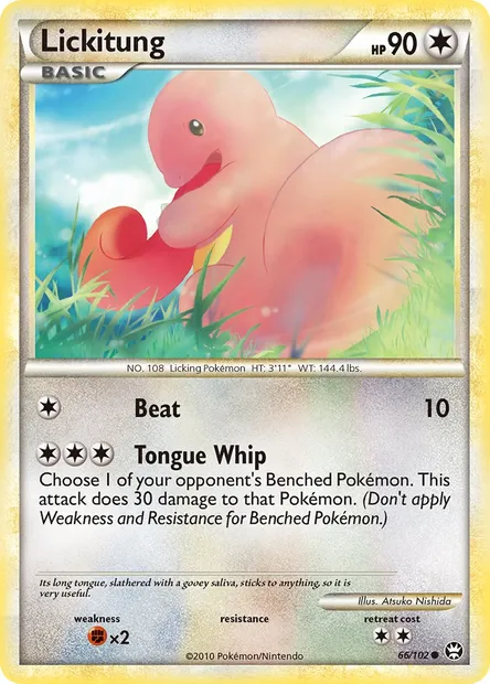 Lickitung, Pokémon card TM 66 — Triumphant set
