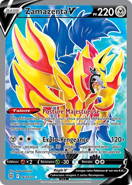 Zamazenta V, carte Pokémon BRS 163 — extension Stars Étincelantes