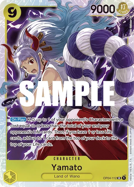 Yamato, One Piece card OP04-112 — KINGDOMS OF INTRIGUE set