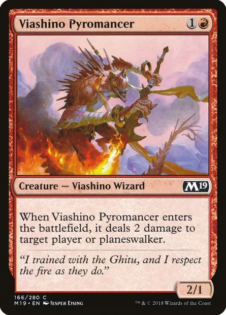 Viashino Pyromancer, Magic card M19 166 — Core Set 2019 set