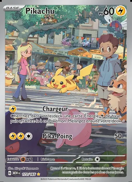 Pikachu, carte Pokémon MEW 173 — extension 151