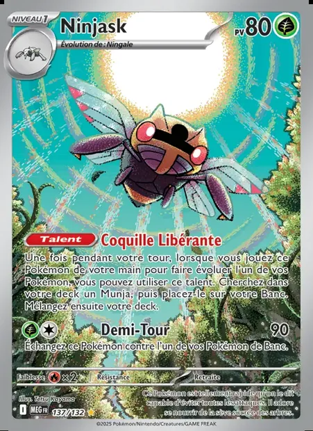 Ninjask, carte Pokémon MEG 137 — extension Méga-Évolution