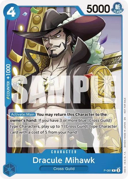Dracule Mihawk, One Piece card P-081 — Promotion card set