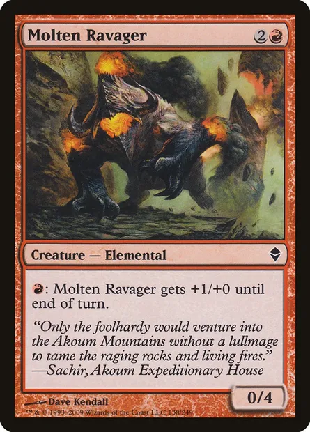 Molten Ravager, Magic card ZEN 138 — Zendikar set