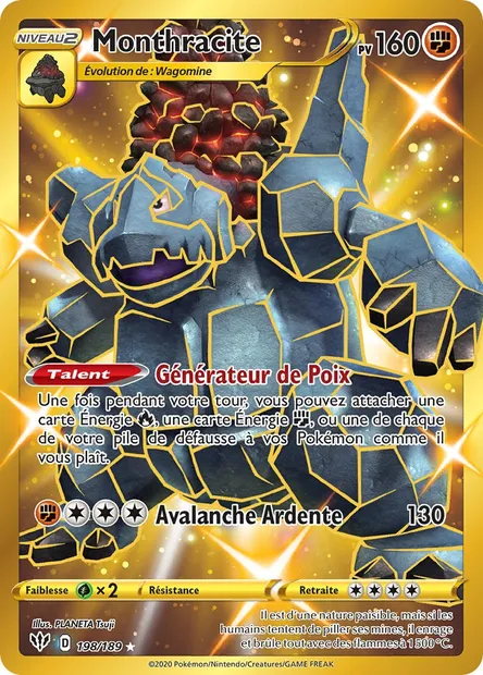 Monthracite, carte Pokémon DAA 198 — extension Ténèbres Embrasées