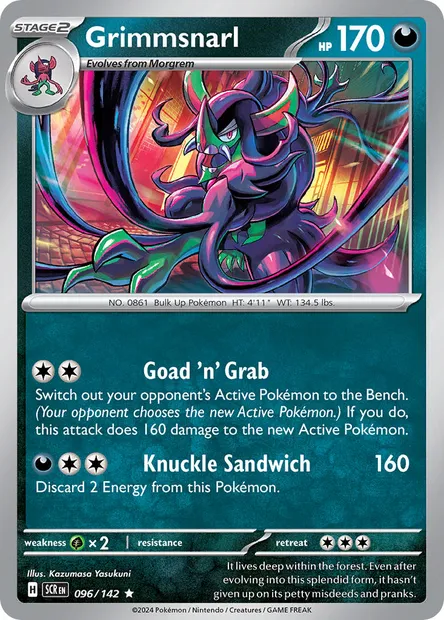 Grimmsnarl, Pokémon card SCR 096 — Stellar Crown set