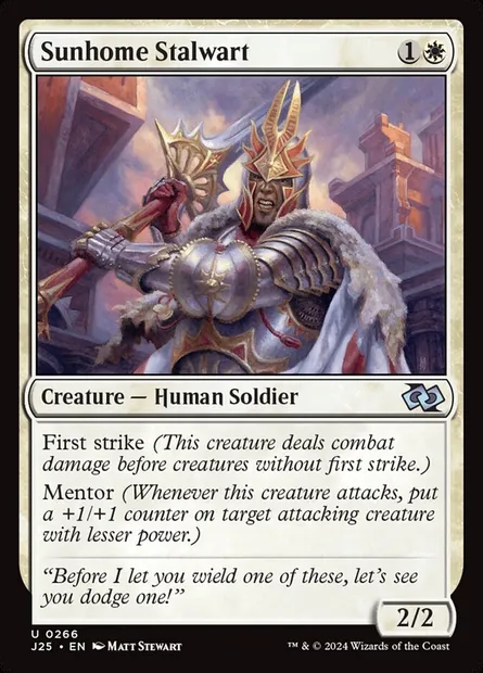 Sunhome Stalwart, Magic card J25 266 — Foundations Jumpstart set