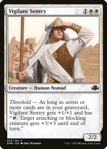 Vigilant Sentry, Magic card DMR 33 — Dominaria Remastered set